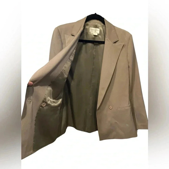 Christian Dior 100%wool khaki green skirt sets (2pcs) size 14 - Picture 7 of 13